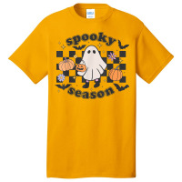 Retro Groovy Spooky Season Halloween Ghost Boo Fall Autumn Basic T-shirt | Artistshot