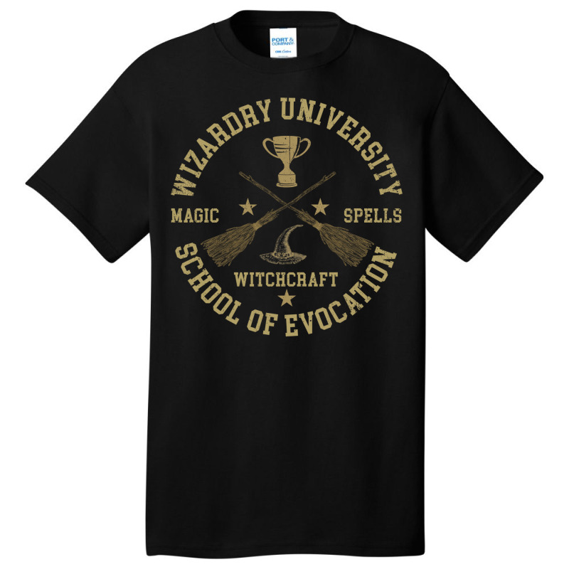 Wizardry University Basic T-shirt by glealcongerj | Artistshot