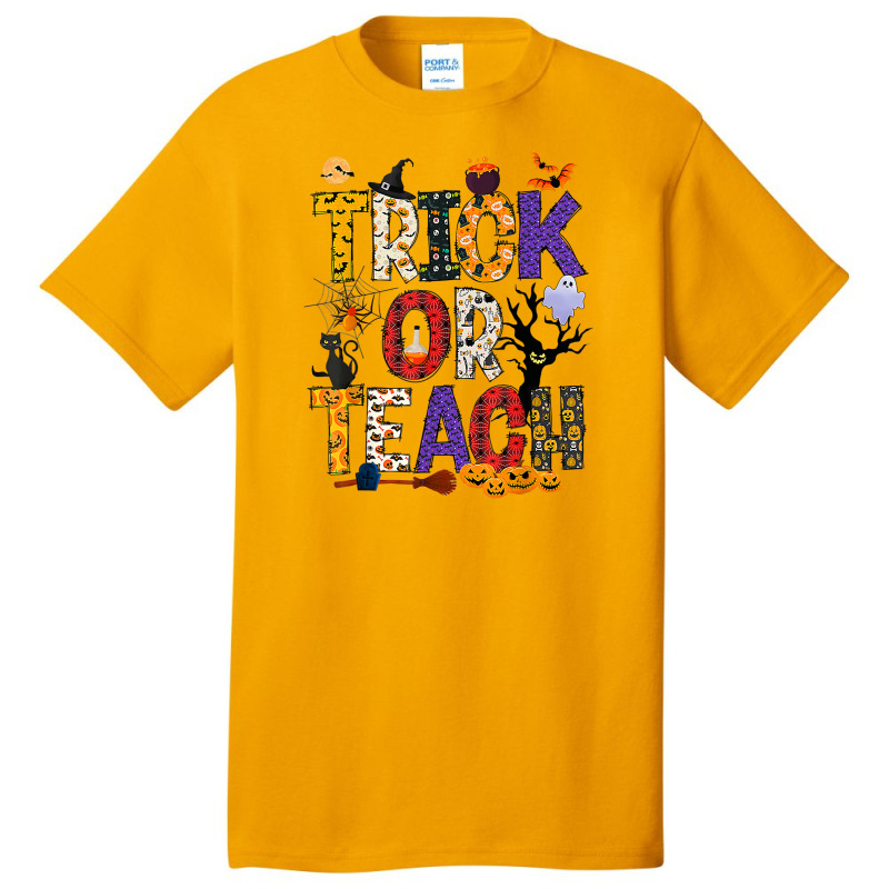 Retro Trick Or Teach Teacher Halloween Costume Men Women Basic T-shirt | Artistshot