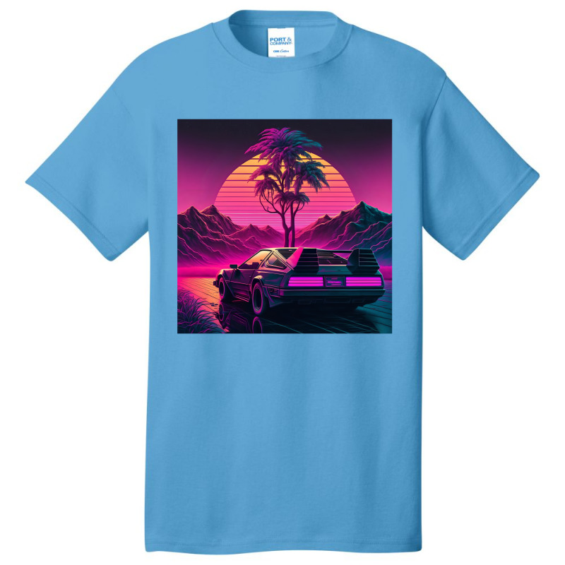 Car Retro Synthwave Basic T-shirt by Agus Creative | Artistshot