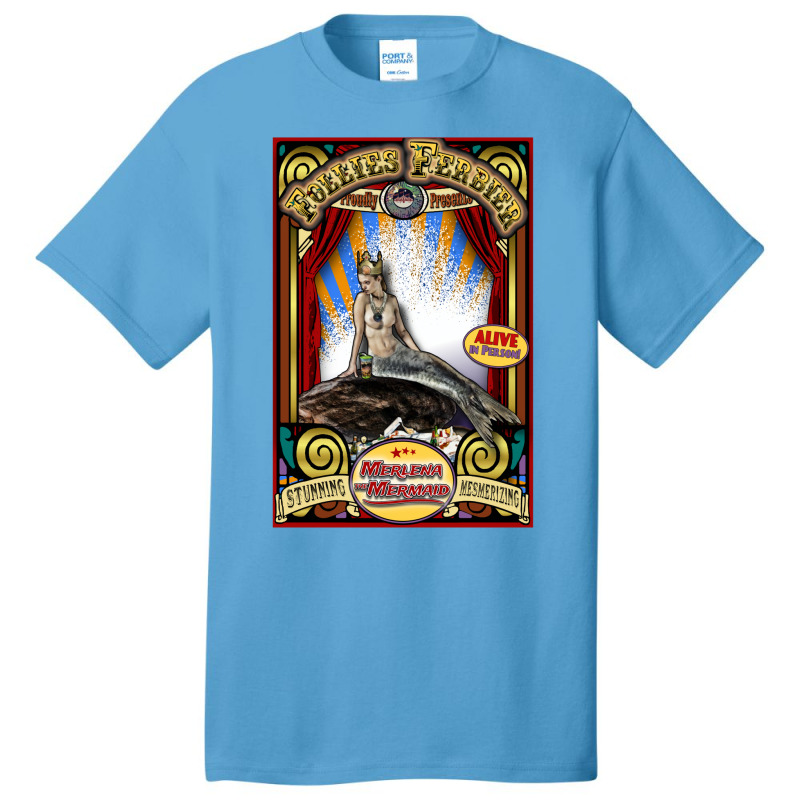 Merlena The Mermaid Sideshow Poster Basic T-shirt by pantesqubeei | Artistshot