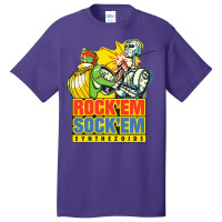 Rock'em Sock'em Synthezoids Basic T-shirt | Artistshot