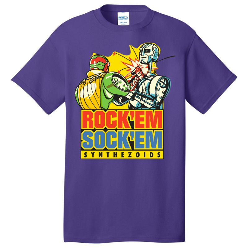 Rock'em Sock'em Synthezoids Basic T-shirt | Artistshot