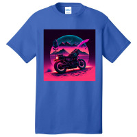 Motorcycle Retro Synthwave Basic T-shirt | Artistshot