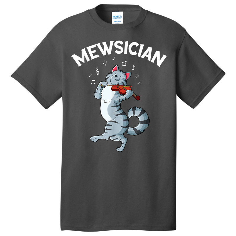 Mewsician Fiddle Cat Violin Musician Instrument T Shirt Basic T-shirt by pulsemh | Artistshot