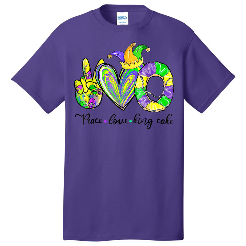 Peace Love King Cake Mardi Gras Tshirt Men Women Kids T Shirt Basic T-shirt | Artistshot