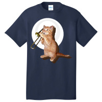 Trombone Cat Basic T-shirt | Artistshot