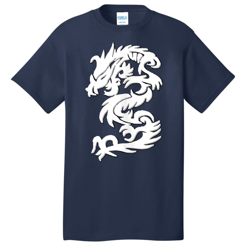 White Firedrake Chinese Dragon Kung Fun Tai Chi Dragon Basic T-shirt by MELISSABISHOP | Artistshot