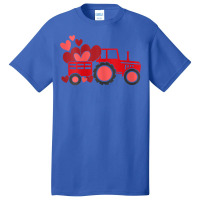 Womens Happy Valentines Day Heart In Tractor Funny Toddler Womens T Sh Basic T-shirt | Artistshot