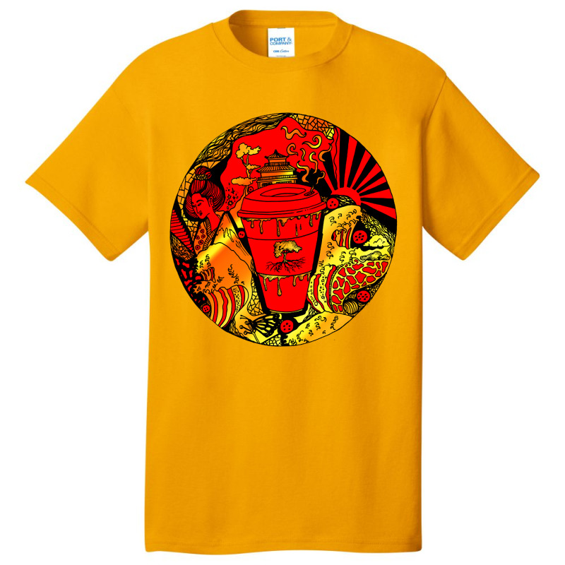 Limited Edition Gold And Red Coffee In Japan Basic T-shirt | Artistshot