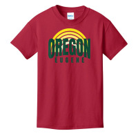 Groovy Eugene Green Yellow Old School Striped Eugene Oregon T Shirt Basic Youth T-shirt | Artistshot