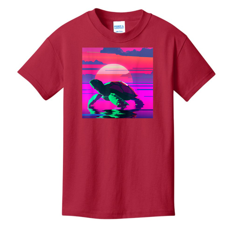 Beach Sunset Tortoise Painted Alligator Snapping Turtle T Shirt Basic Youth T-shirt by pulsemh | Artistshot