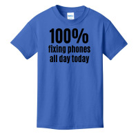 100 Fixing Phones All Day Funny Electronic Technician T Shirt Basic Youth T-shirt | Artistshot