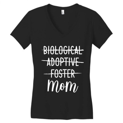 Biological Adoptive Foster Mom Mother Women's V-neck T-shirt Designed By Yenngoc