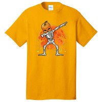 Pumpkin Skeleton Dabbing Funny Halloween Costume Basic T-shirt | Artistshot