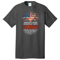 American Grown Indonesian Roots Tree Indonesia Flag Usa Basic T-shirt | Artistshot