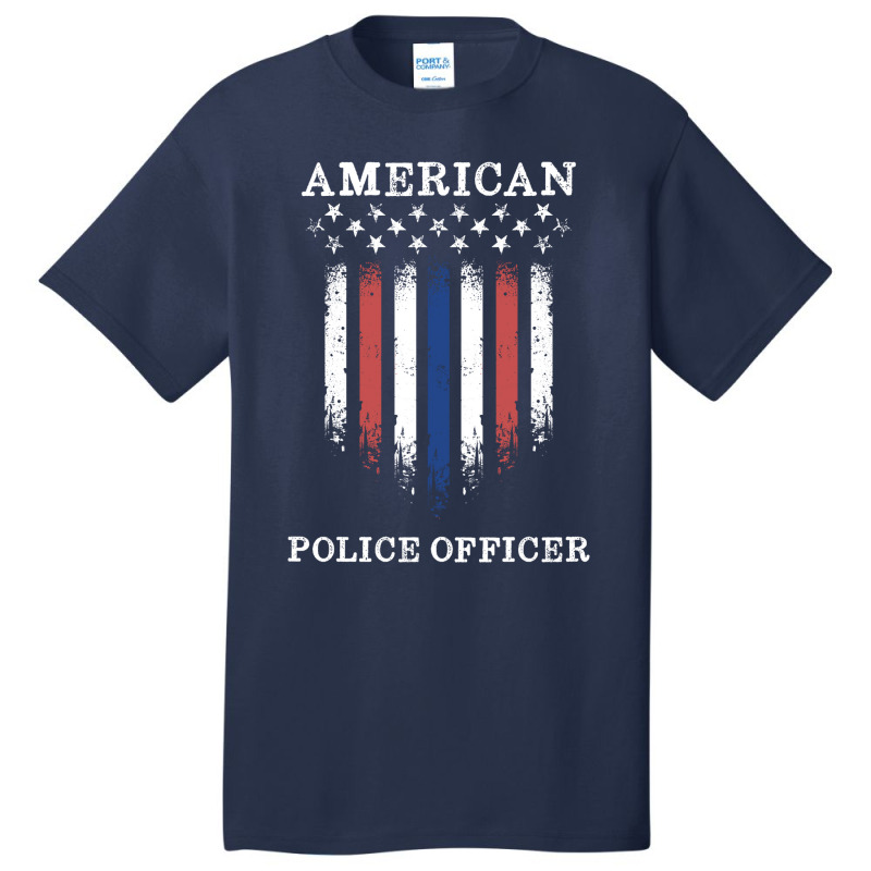 Police Officer Law Enforcement Thin Blue Line Basic T-shirt by tiffany.co | Artistshot