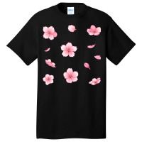 Falling Sakura Cherry Blossom Art Basic T-shirt | Artistshot