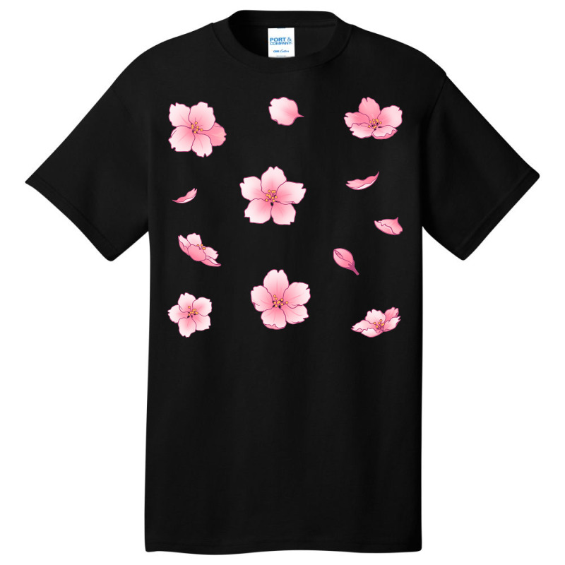 Falling Sakura Cherry Blossom Art Basic T-shirt | Artistshot