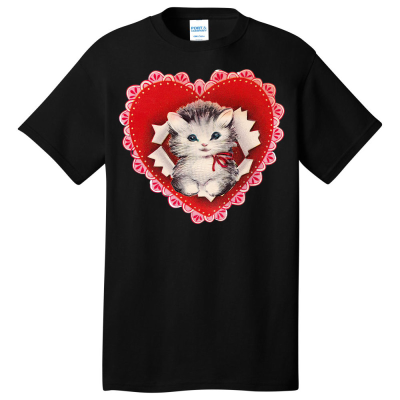 Kitten Coquette Red Valentine Basic T-shirt | Artistshot