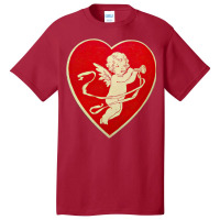 Red Heart Valentine Coquette Cherub Angel Basic T-shirt | Artistshot