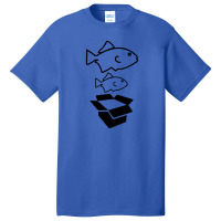 Big Fish Little Fish Cardboard Box Basic T-shirt | Artistshot