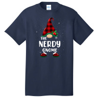 Nerdy Gnome Buffalo Plaid Matching Family Christmas Pajama Basic T-shirt | Artistshot