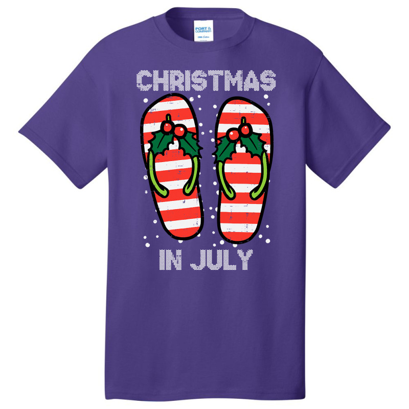 Mistletoe Flip Flops Christmas In Jully Summer Xmas Women Basic T-shirt | Artistshot