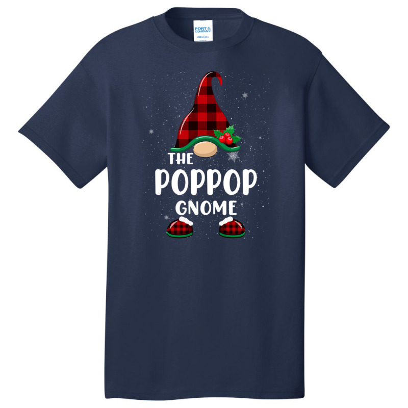 Poppop Gnome Buffalo Plaid Matching Family Christmas Pajama Funny Gift Basic T-shirt | Artistshot