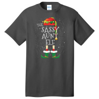 Sassy Aunt Elf Family Matching Christmas Group Funny Pajama Gift Basic T-shirt | Artistshot