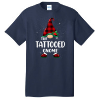 Tattooed Gnome Buffalo Plaid Matching Family Christmas Pajama Funny Gi Basic T-shirt | Artistshot