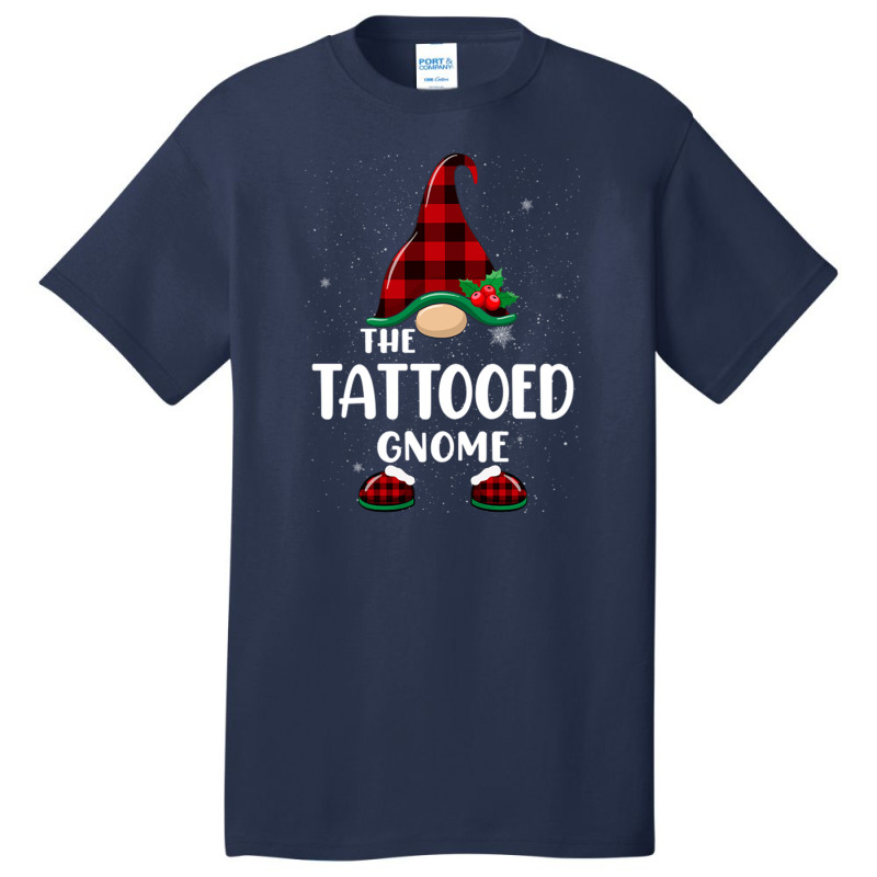 Tattooed Gnome Buffalo Plaid Matching Family Christmas Pajama Funny Gi Basic T-shirt | Artistshot