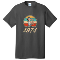 Womens Birthday - Vintage - Powerful Since 1974 Basic T-shirt | Artistshot