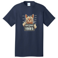 Awesome Since 1985 Cat Vintage 37th Birthday Basic T-shirt | Artistshot