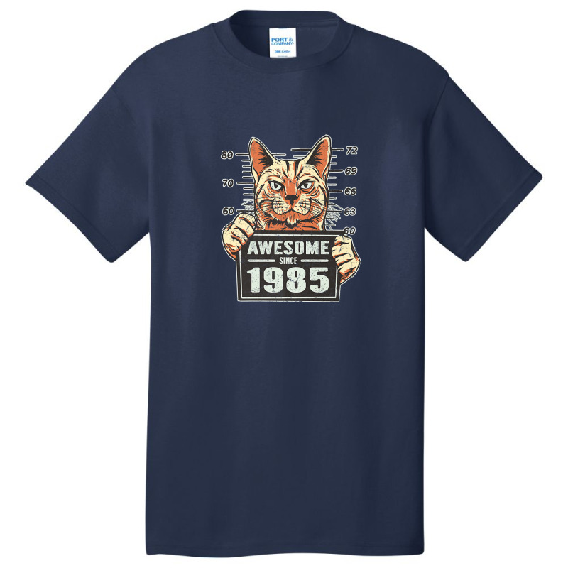 Awesome Since 1985 Cat Vintage 37th Birthday Basic T-shirt | Artistshot