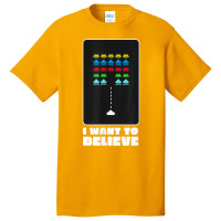 I Want To Believe Space Alien Invaders T Shirt Basic T-shirt | Artistshot