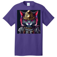 Samurai Cyborg Cat Basic T-shirt | Artistshot