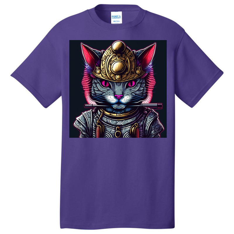 Samurai Cyborg Cat Basic T-shirt | Artistshot