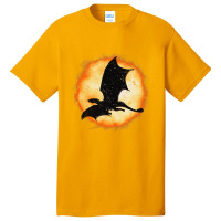 Flying Dragon Halloween Moon Mythical Fantasy Retr Basic T-shirt | Artistshot