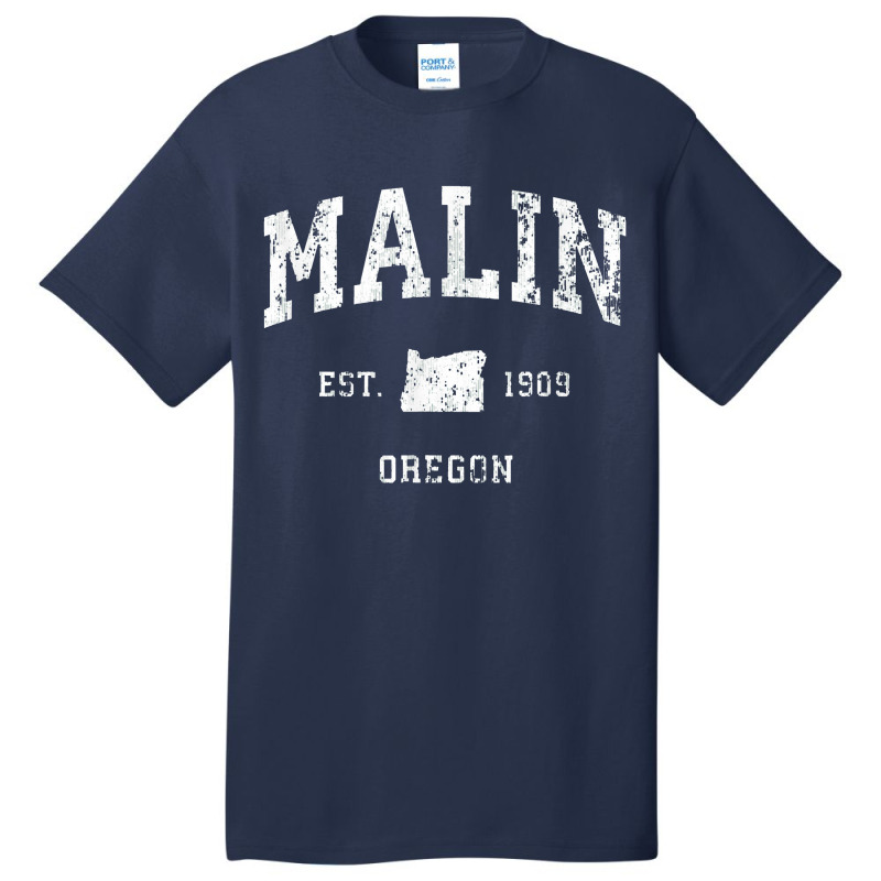 Malin Oregon Or Vintage Athletic Sports Design Basic T-shirt by tonierich | Artistshot