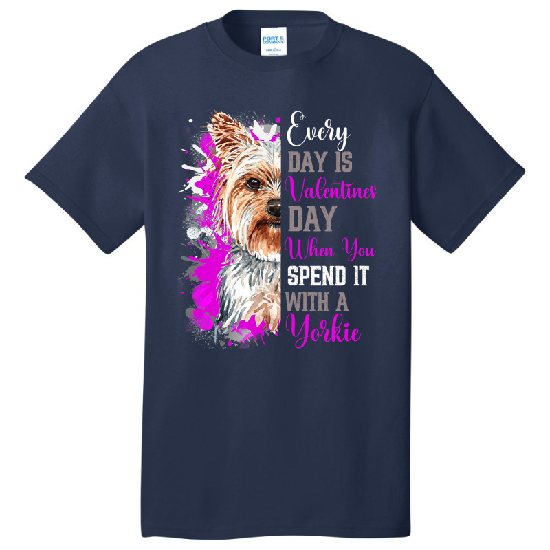 Funny Valentines Day Yorkie Mom Mother Dog Yorkshi Basic T-shirt by kerrmanthez | Artistshot