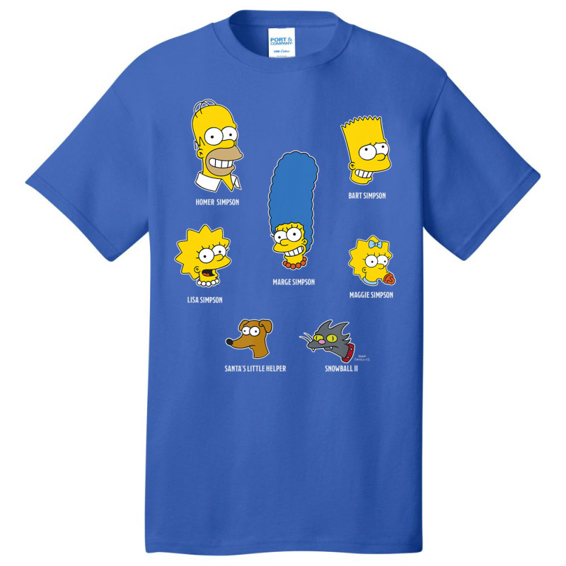 The Simpsons Family Faces C2 Basic T-shirt by longdanouj | Artistshot