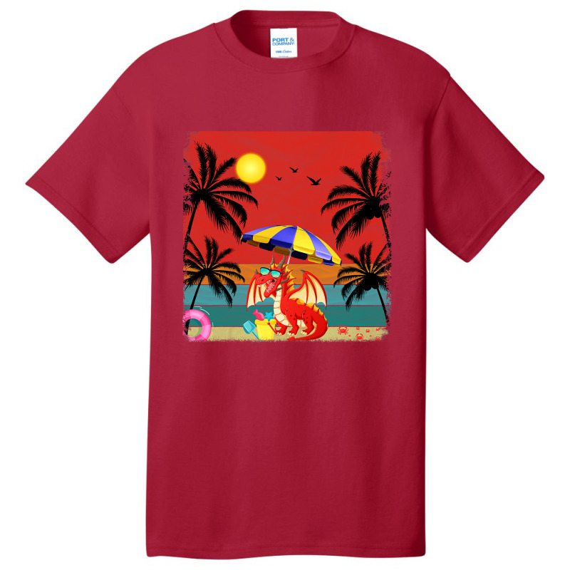 Beach Coconut Tree Retro Graphic Dragon Lover Summ Basic T-shirt by whoretacarpal | Artistshot