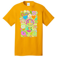 Psychedelic Hippy Retro Peace Art 1 Basic T-shirt | Artistshot