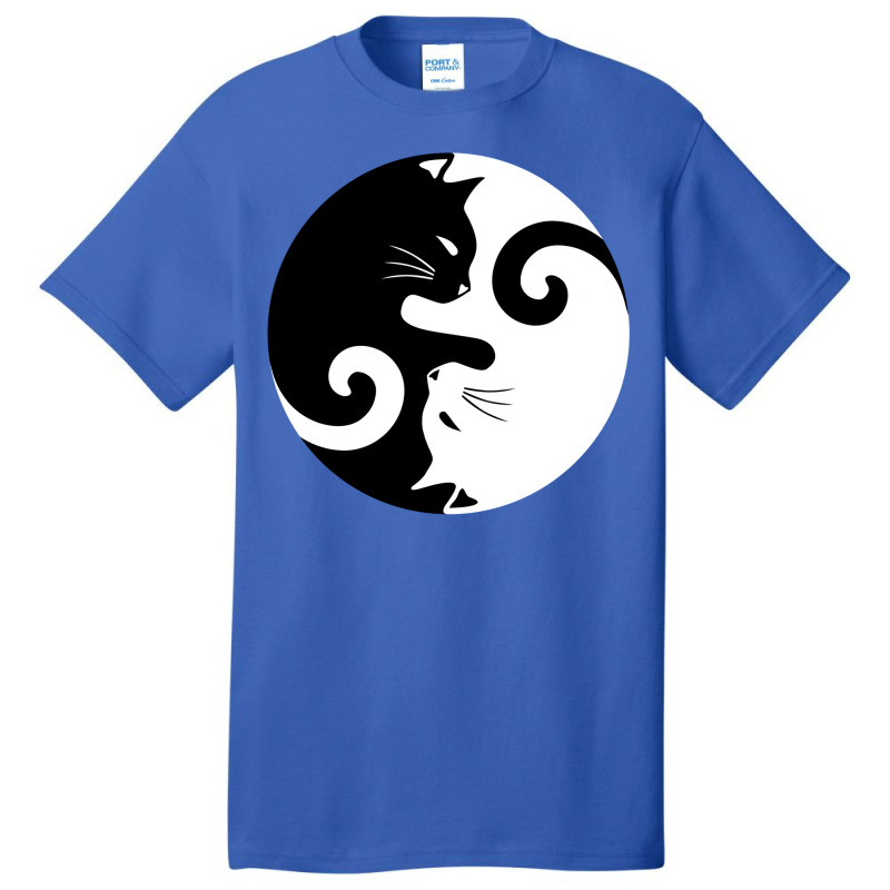 Ying Yang Cats   Black & White Basic T-shirt by hermesginderq | Artistshot