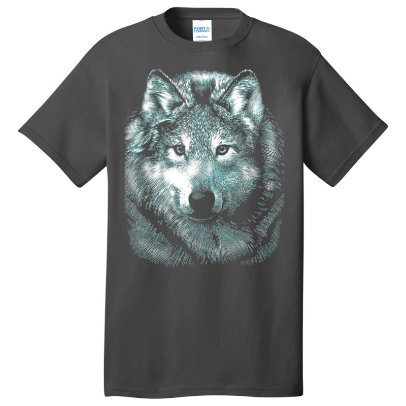 Wolf Face 1 Basic T-shirt by peickkerberk | Artistshot