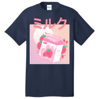 Japanese Aesthetics Kawaii Strawberry Milk Shake Basic T-shirt | Artistshot