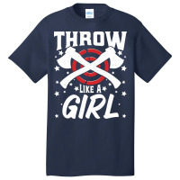 Funny Axe Thrower Throwing Ax Lover Throw Likes A Basic T-shirt | Artistshot