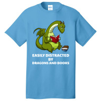 Trending Easily Distracted By Dragons And Books Bo Basic T-shirt | Artistshot