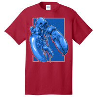 Funny Jumpscare Lobster Meme Blue Crustacean Pullo Basic T-shirt | Artistshot